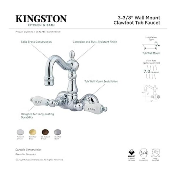 Kingston Brass CC1073T5 Heritage Relleno para bañera 3.5_3