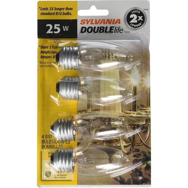 SYLVANIA LIGHTING 13331 25W B10 Dbl Life Bulb 4_1