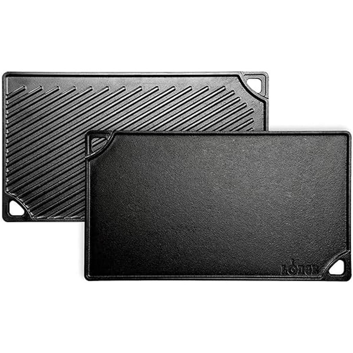 Lodge Parrilla reversible de hierro fundido presazonado