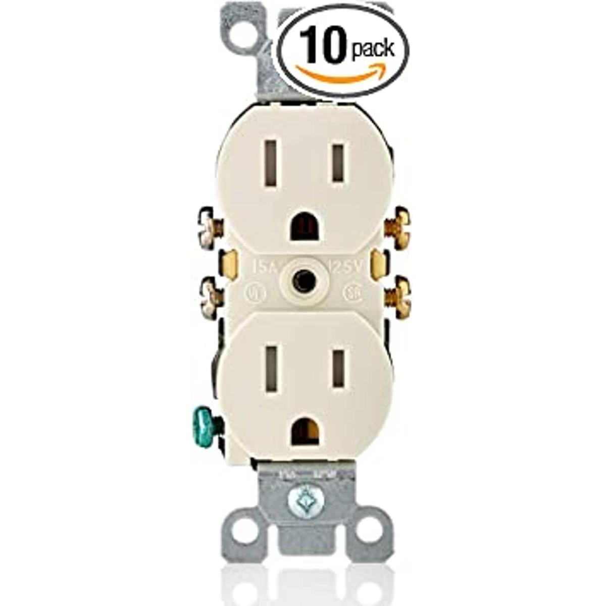 Receptáculo Leviton de doble toma recta de 15 A 125 V