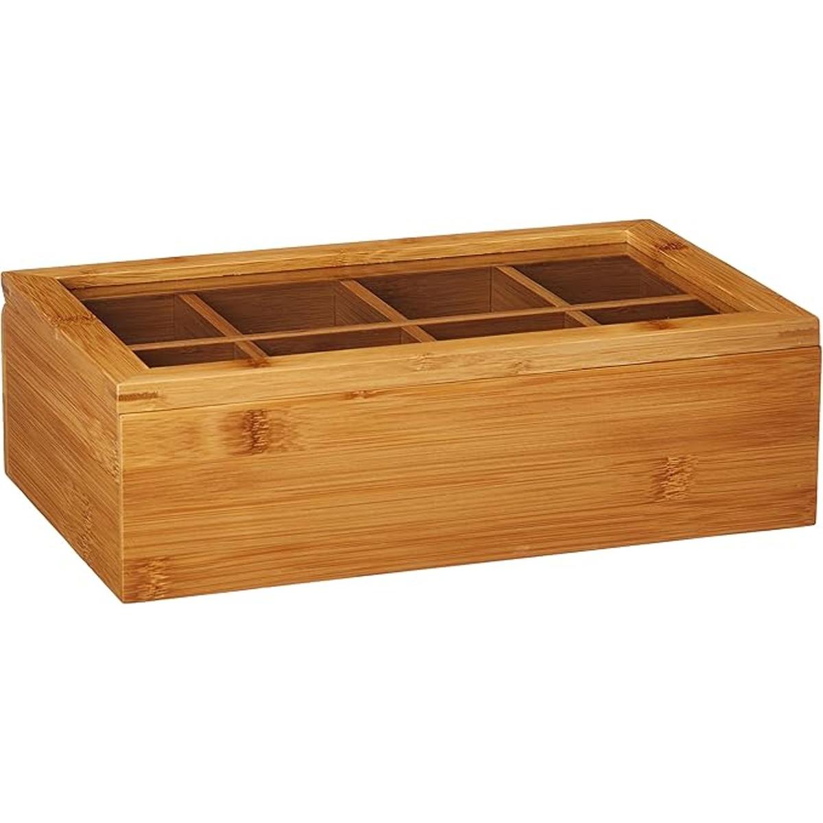 Lipper International Caja de té madera de bambú y