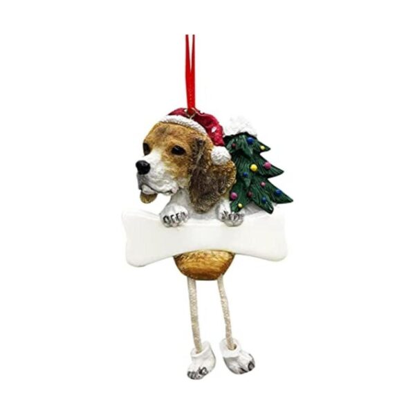 Ornamento de Beagle con diseño de patas colgantes pintado_1