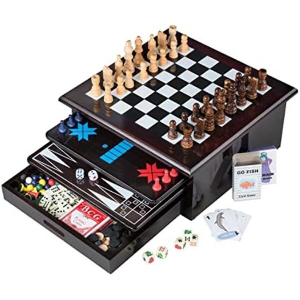 Juego de mesa 15 en 1 tablero con detalles en madera_1