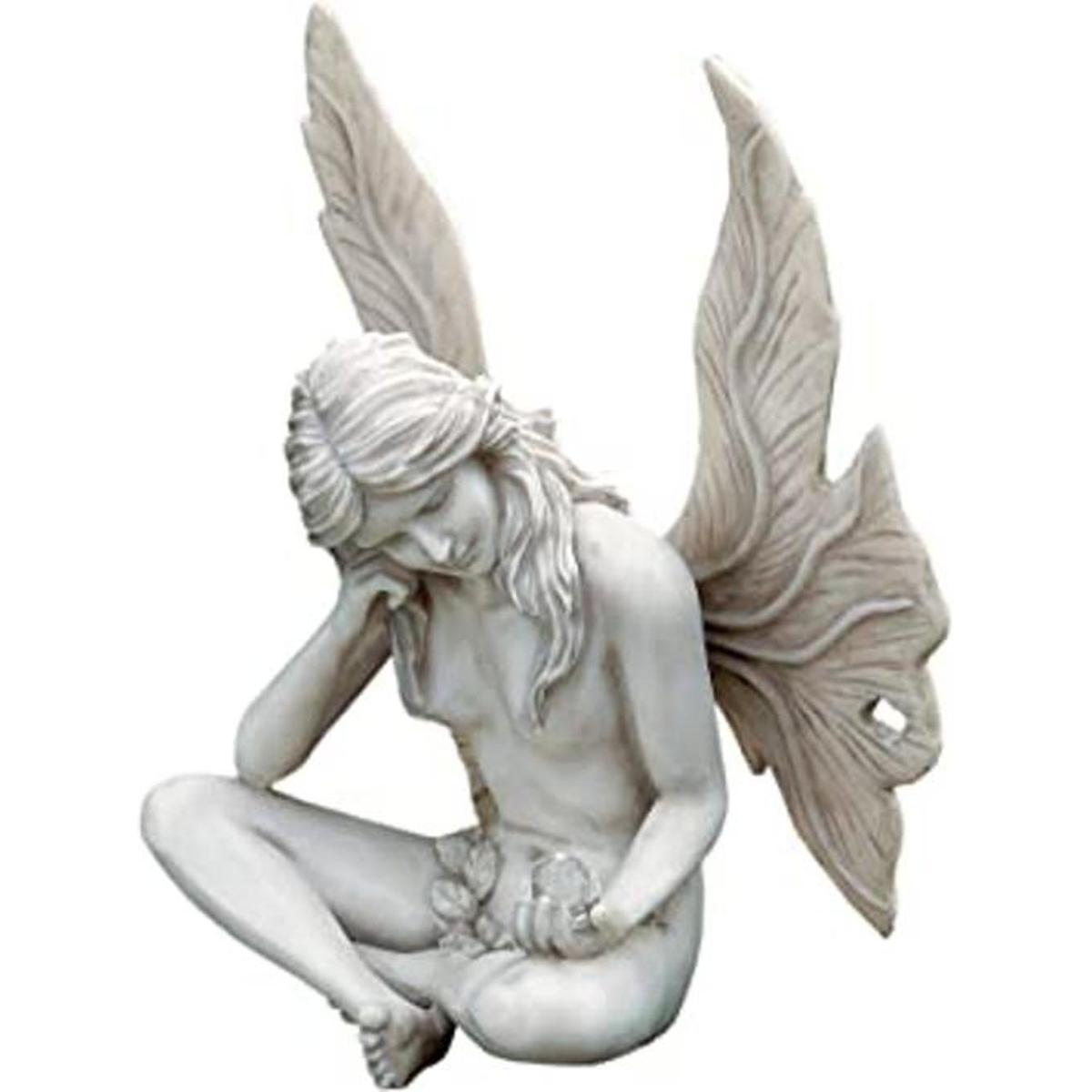 Design Toscano Gazing Secret Garden Estatua de hada de 10