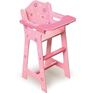 Badger Basket Silla alta de muñeca de madera rosa para_1