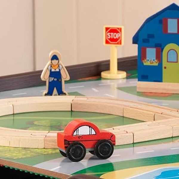 Tren Lego y mesa de actividades 2 en 1 Marrón_5