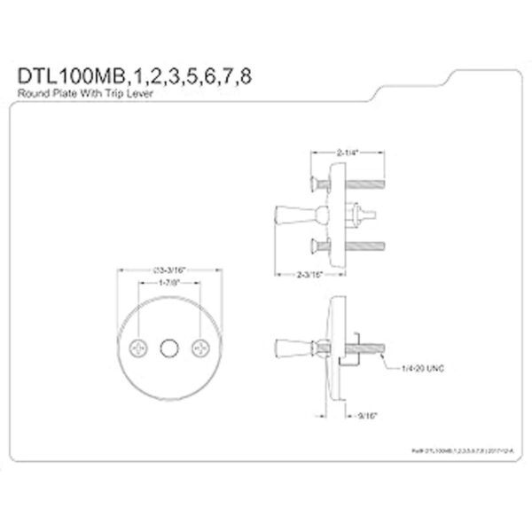 Kingston Brass DTL102 Placa de desbordamiento para_2