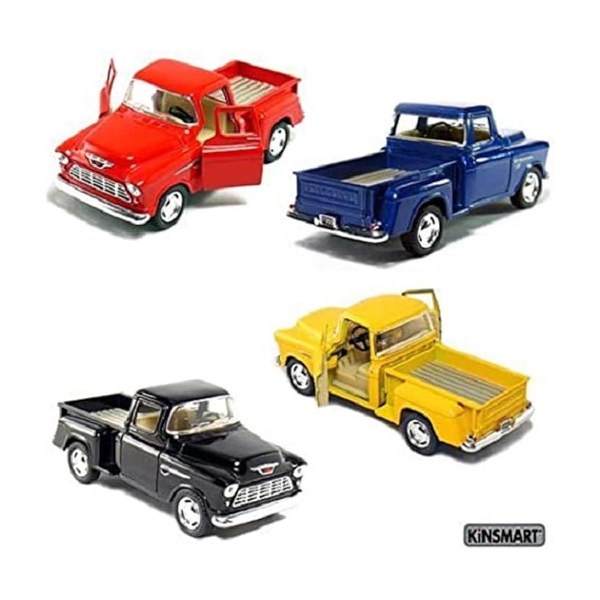 Juego de 4 modelos escala de camioneta Chevy Stepside