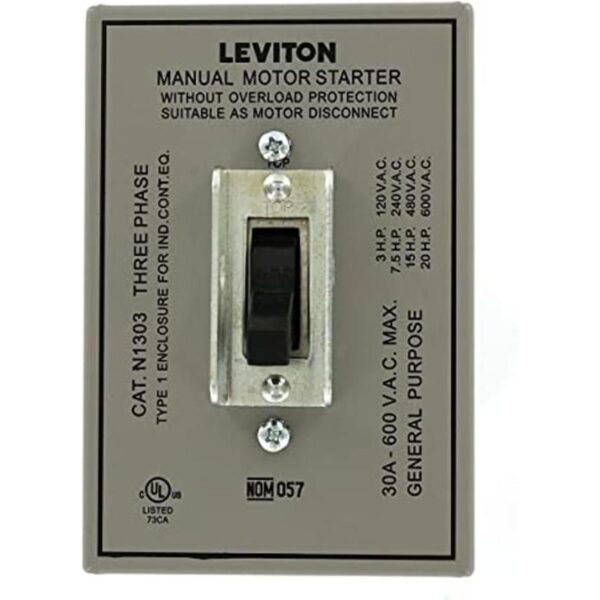 Leviton N1303DS Arrancador de motor de CA de tres polos_1