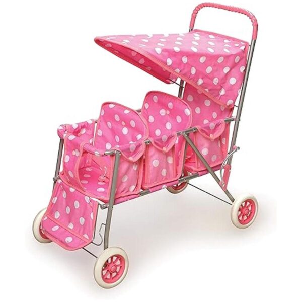 Badger Basket carriola triple para muñecas color rosa a_1