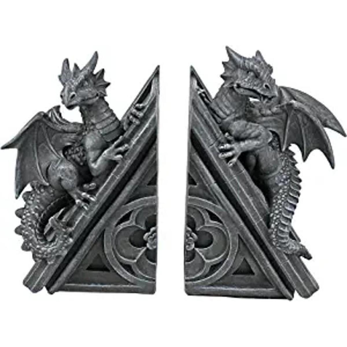 Design Toscano en Castillo Gótico Dragones Esculturales