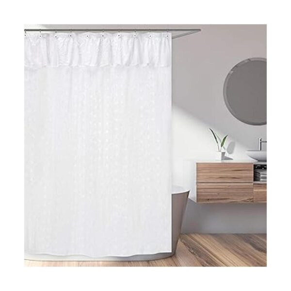 Sweet Jojo Designs Cortina de ducha con ojales blancos_2