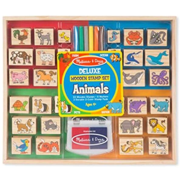 Melissa Doug 2394 Deluxe Juego de sellos de madera_1
