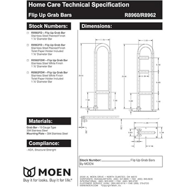 Moen Home Care barral de soporte plegable de 30 pulgadas_4