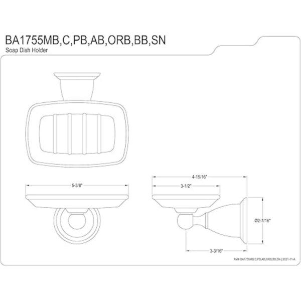 Kingston Brass ba1755pb Heritage Jabonera BA1755ORB_2