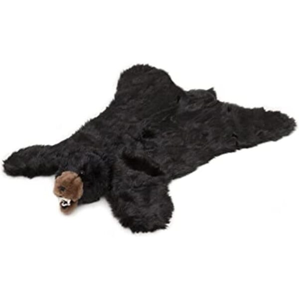 Carstens Alfombra de peluche con diseño de oso negro_1