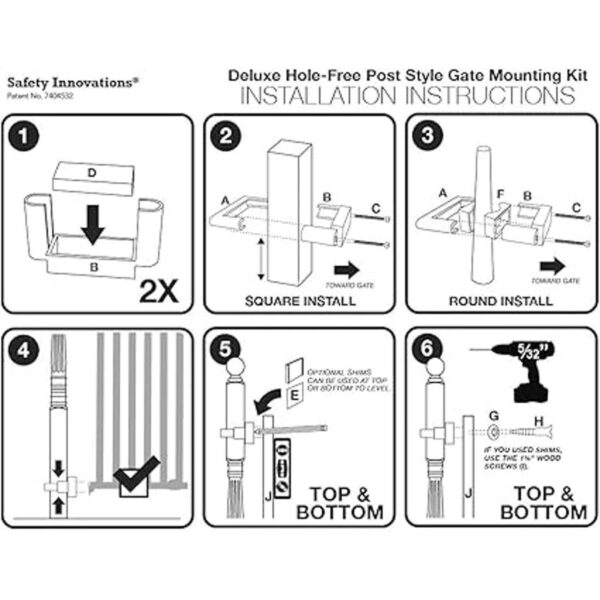 Set de puerta de seguridad para bebé con kit de montaje_5