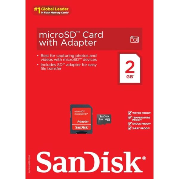 SanDisk 2 GB MicroSD Tarjeta De Memoria Flash WADAPTADOR_2