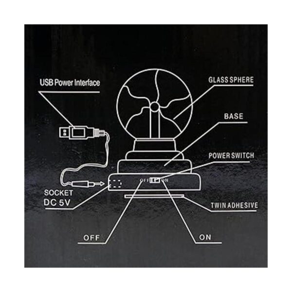 RioRand Lámpara USB de bola de plasma o funciona con_3