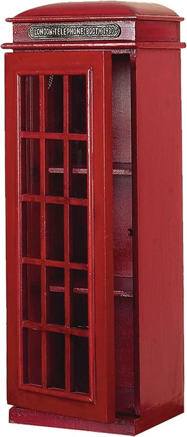 Deco 79 Soporte para CD de cabina de teléfono de madera_2