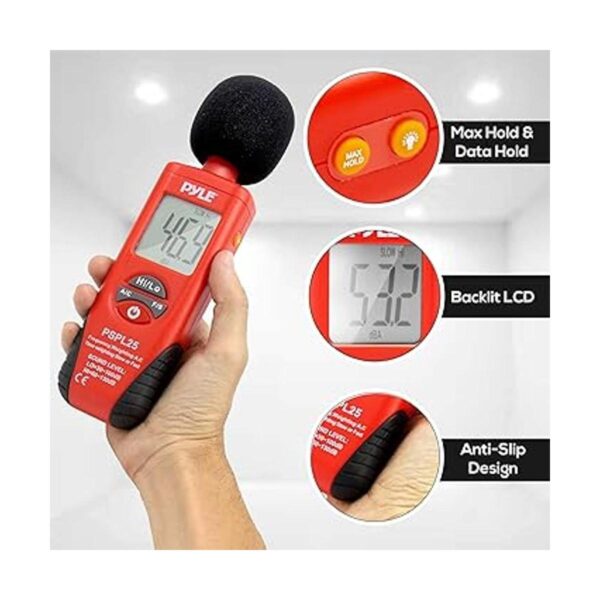 Pyle SPL25 Medidor de nivel de sonido digital_2