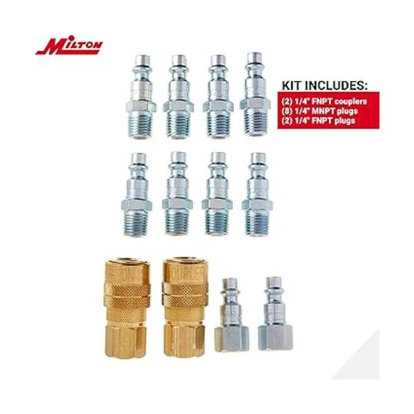 Milton S210 NPT kit acople y conector macho NPT 14 12