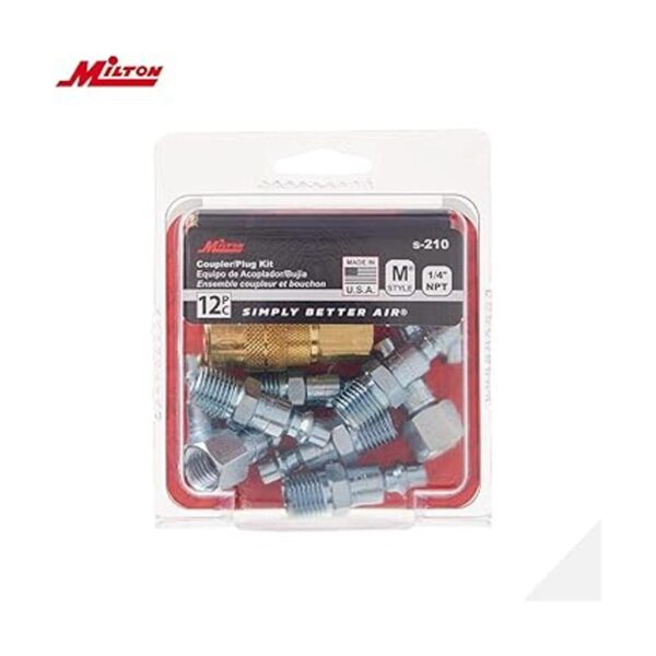 Milton S210 NPT kit acople y conector macho NPT 14 12