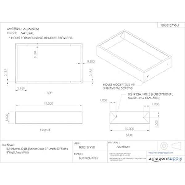 BUD Industries AC416 Chasis de aluminio 17 pulgadas de_2