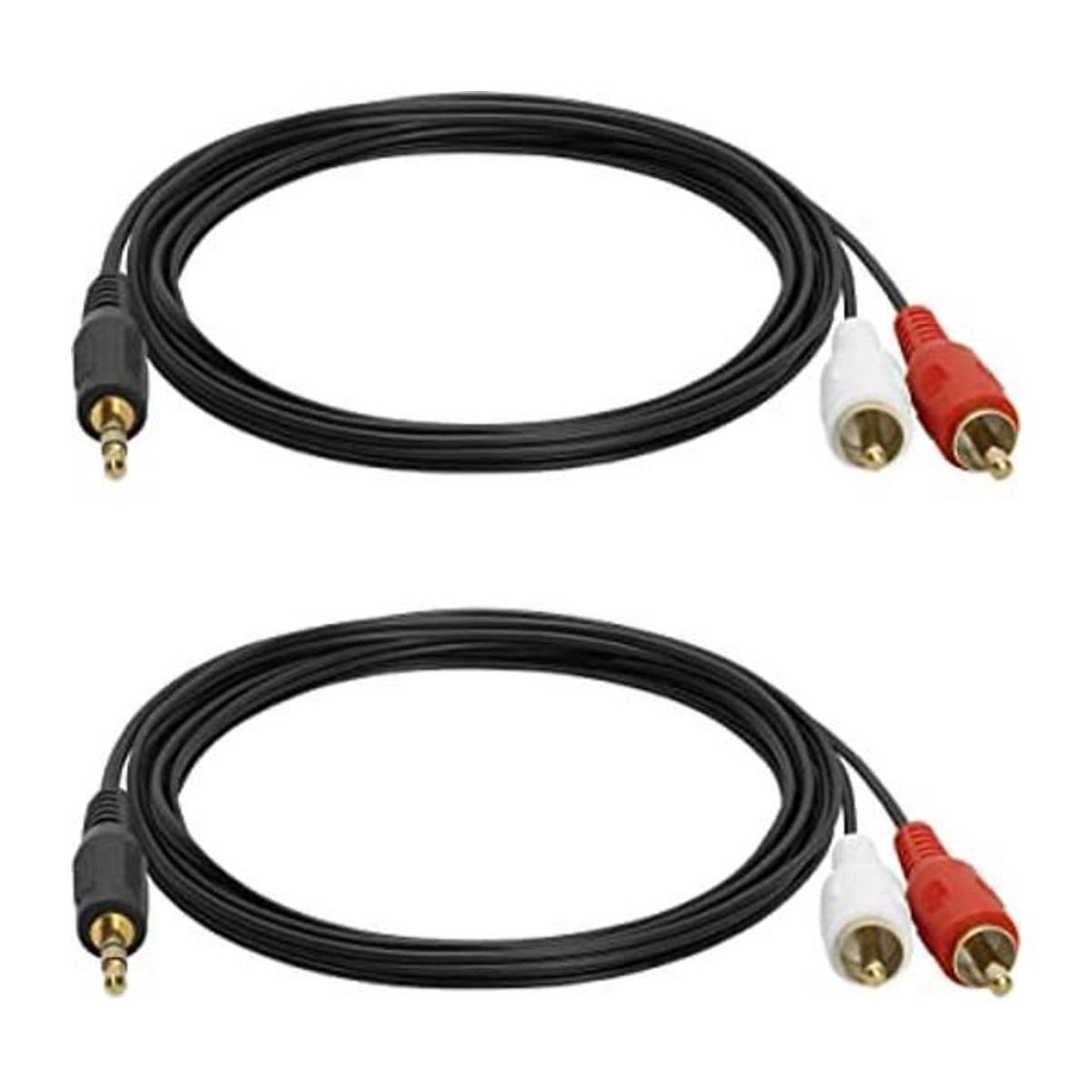Cmple 2 unidades 0.138 in macho estéreo a 2 macho RCA