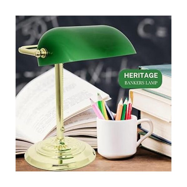 Lámpara de escritorio Green Bankers con pantalla de vidrio_4