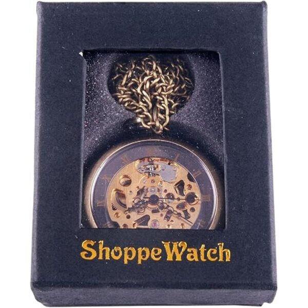 ShoppeWatch mano viento Esqueleto Mecánico Reloj de_5