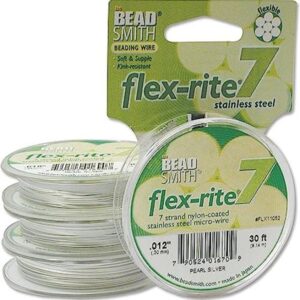Pearl Silver Flex Rite Alambre de cuerda para cuentas de