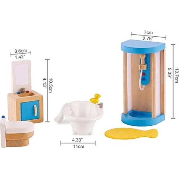 Hape Juego de muebles de madera para casa de muñecas