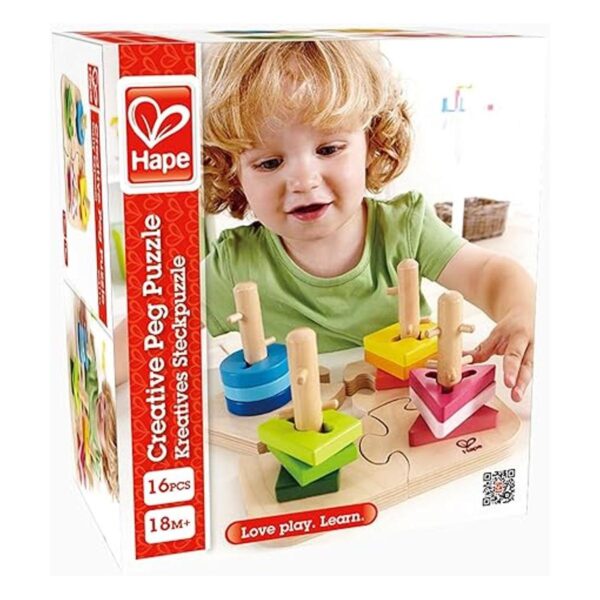 Hape rompecabezas con taquetes de madera creativo para niño_6