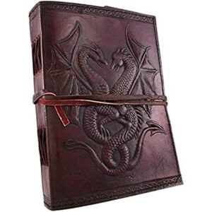 Libro de páginas en blanco de doble dragón hecho a mano de_1