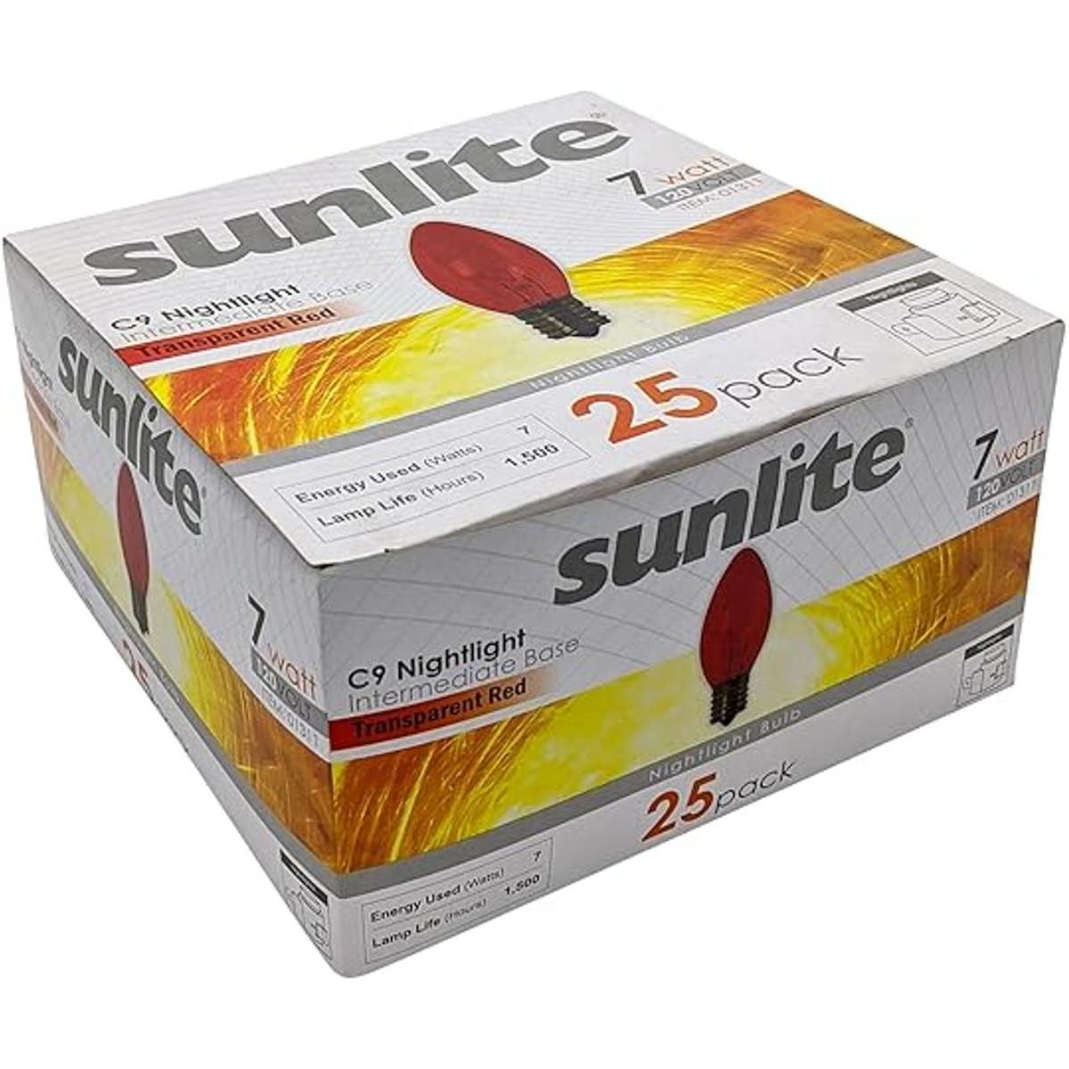 Sunlite 7C9CL incandescente de 7 vatios base intermedia