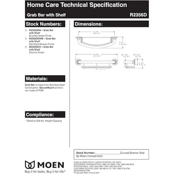 Moen LR2356DCH Home Care Barra de seguridad para baño_6