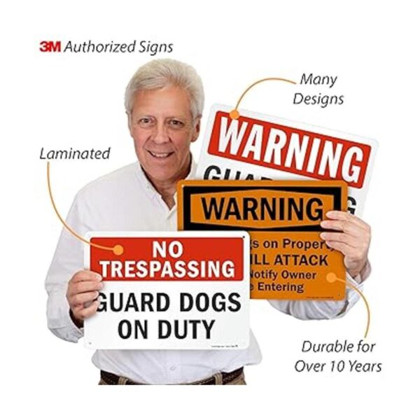 SmartSign letrero de aluminio leyenda Warning Guard_2
