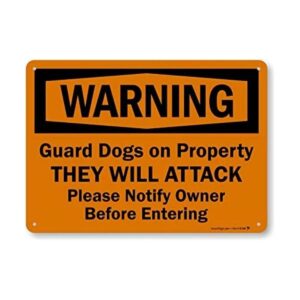 SmartSign letrero de aluminio leyenda Warning Guard_1