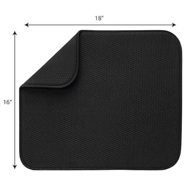 Envision Home Plato de microfibra secado mat Tela Negro L_3
