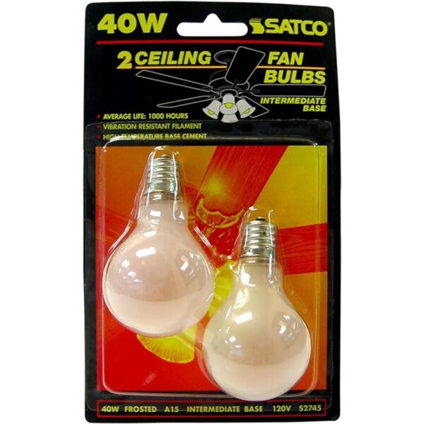 Satco s2745 120 V Intermedio Base 40Watt A15 Bombilla_1