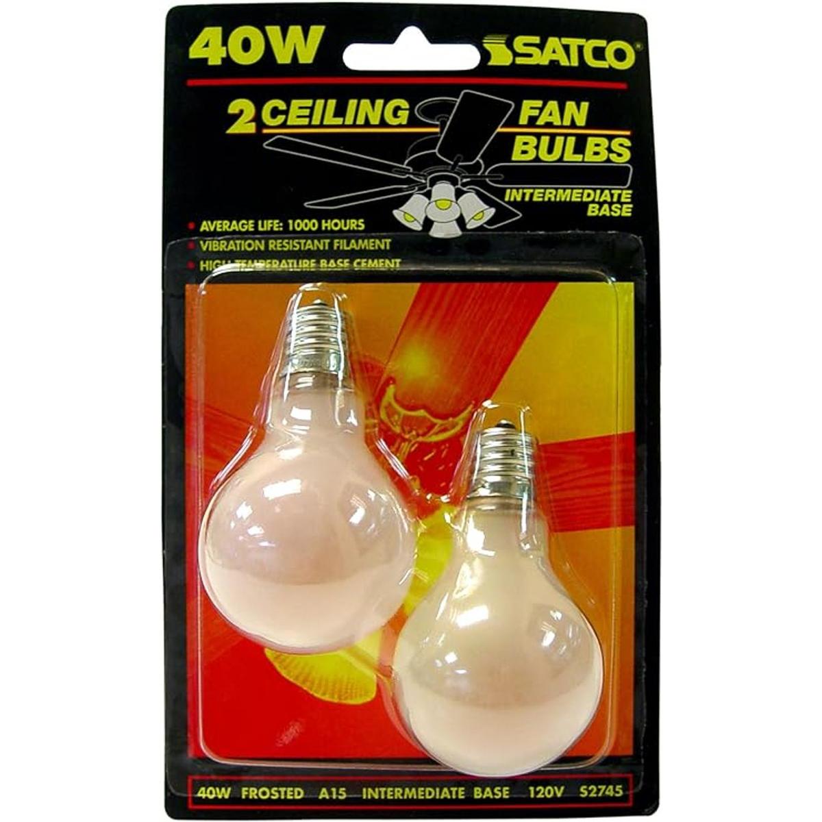 Satco s2745 120 V Intermedio Base 40Watt A15 Bombilla
