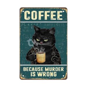 Letrero retro de metal para gatos y café vintage
