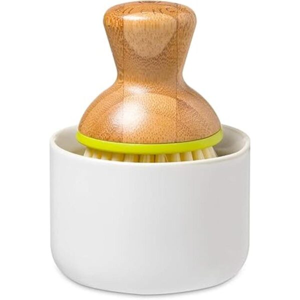 Juego de dispensador de jabón de cerámica y esponja de