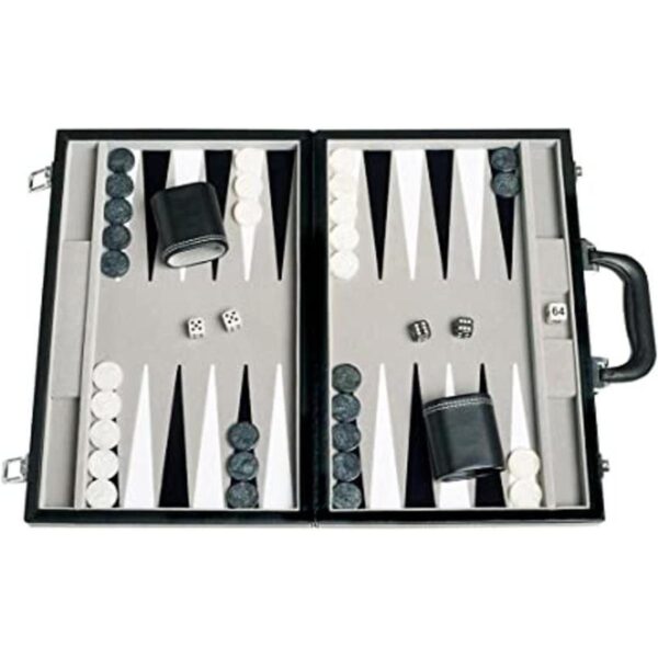 Middleton Games Travel Backgammon Juego de juego de piel_1