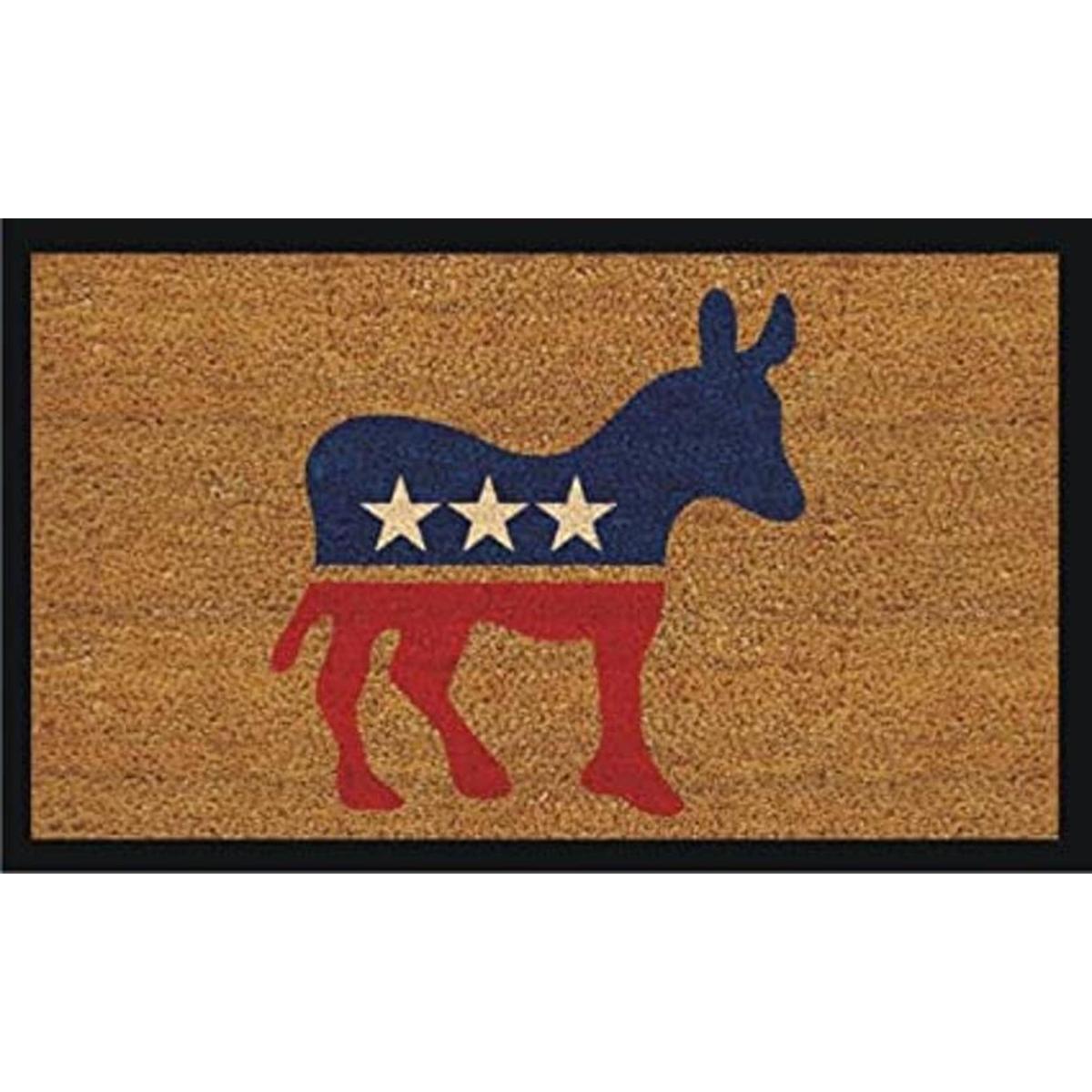 Democrat Donkey Felpudo fibra de coco con respaldo de