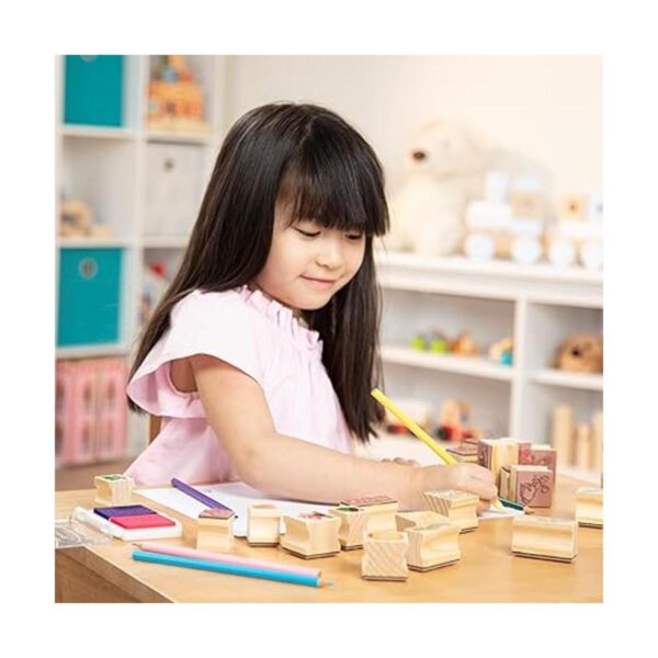 Melissa Doug Juego de sellos entintables de madera_2