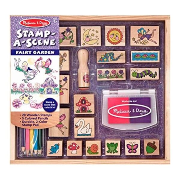 Melissa Doug Juego de sellos entintables de madera_1