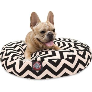 Majestic Pet Chevron redonda para mascotas cama Negro_1