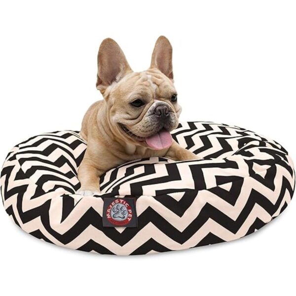 Majestic Pet Chevron redonda para mascotas cama Negro_1